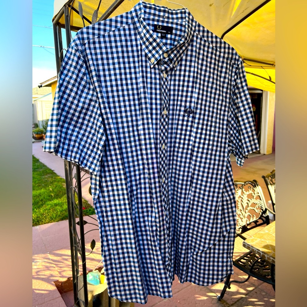 Fred Perry Checkered XXL Button Down Shirt Still Looks New!